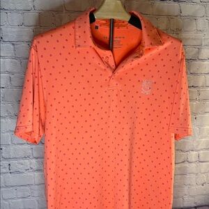 Under Armour PGA National Resort Orange Polo Shirt with Floral Pattern